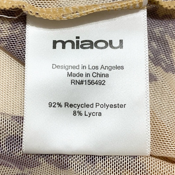 Miaou Mini Tee Gold Toile Sheer Mesh Short Sleeve Top - Picture 5 of 5